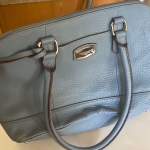 Alight blue leather bag by Tignanello